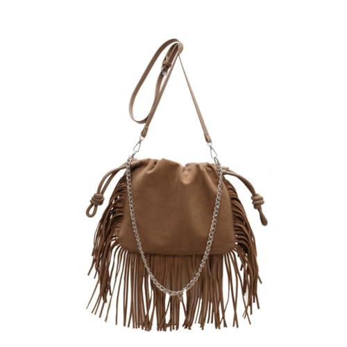 Women Tassel Hobo Bags Fringe Hippie Crossbody Faux Suede Shoulder Bag Hobo Messenger Bag Boho Purse Wallets