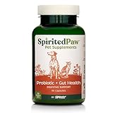 Spirited Paw Probiotic & Gut Health Supplement - Pet Supplement for Dogs & Cats - Offers Immune Support - Premium Health Supplement for Pet Care with Whole-Food Based Ingredients - 90 Capsules