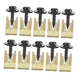 HAWILLOSCH 10セット 車用固定クリップ メタル型クランプ付き ネジとファスナー 車体 バンパーカバー対応 簡単取付 耐久性ある黒亜メッキパーツ