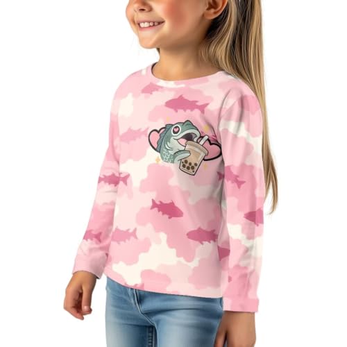 Image of WELLFLYHOM Long Sleeve T-Shirt for Boys Girls 3-16 Years Old Tee Tops Crewneck Pullover Shirts Fall Outfits