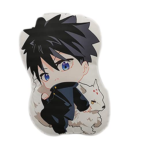 Anime Jujutsu Kaisen Fushiguro Megumi Coussin Doux Polyester Fermeture glissière cachée Oreiller décoratif Coussin, Appliquer décoration voiture Maison Canapé Literie, taille 10CM(Bag pendant),40CM Cover
