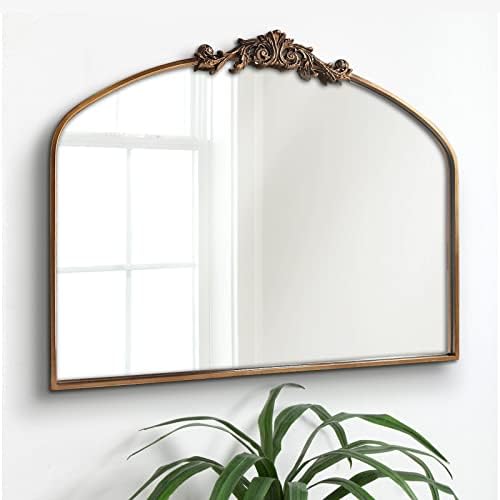 FLECHAZO Vintage Gold Bathroom Mirror for Wall,Baroque