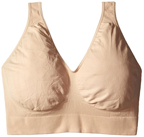 Hanes Women's Cozy Seamless Wire Free Bra, Nude, X-Large