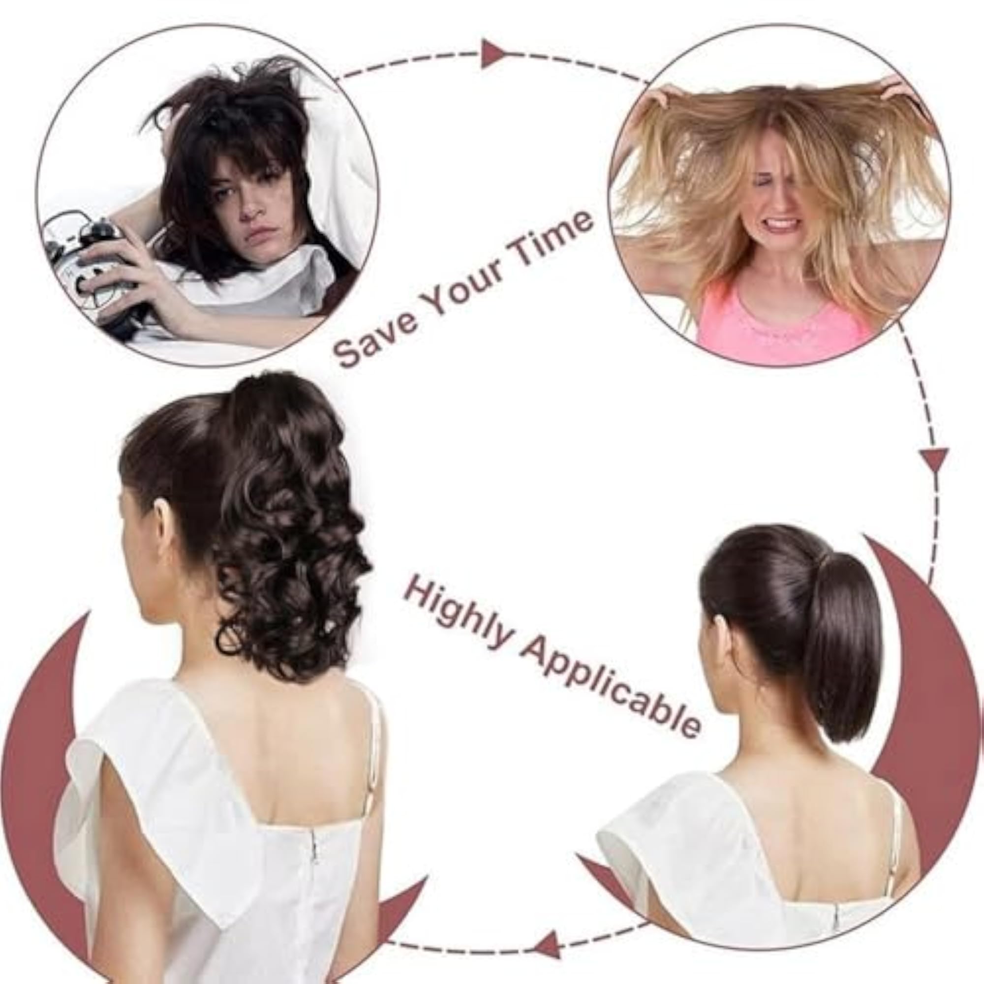 Claw Hair Extension 12 Inch Short Wavy Ponytail