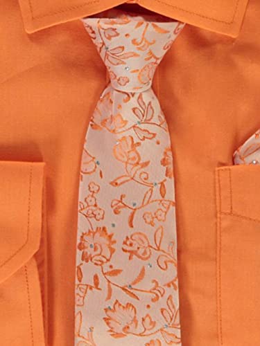 Kids World Boys' Dress Shirt & Tie (Patterns May Vary) - blorange, 5 Pink4