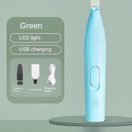 Image of Paw Trimmer with LED Light for Pet Dog,Cat, Multipurpose Grooming Tool, Light Blue with USB Charging (Sky Blue)