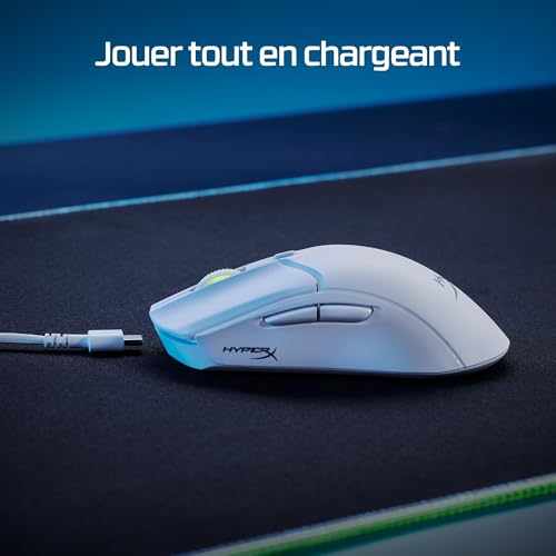 Souris Gaming Sans Fil HyperX Pulsefire Haste 2 Blanche Ultra Légère 61g - 3