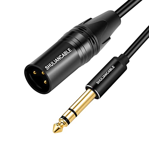 SHULIANCABLE XLR to Jack 6.35 mm, 3-Pin XLR Cable Connection Cable Patch Cable Male to Male for Mixer Microphones, DJ