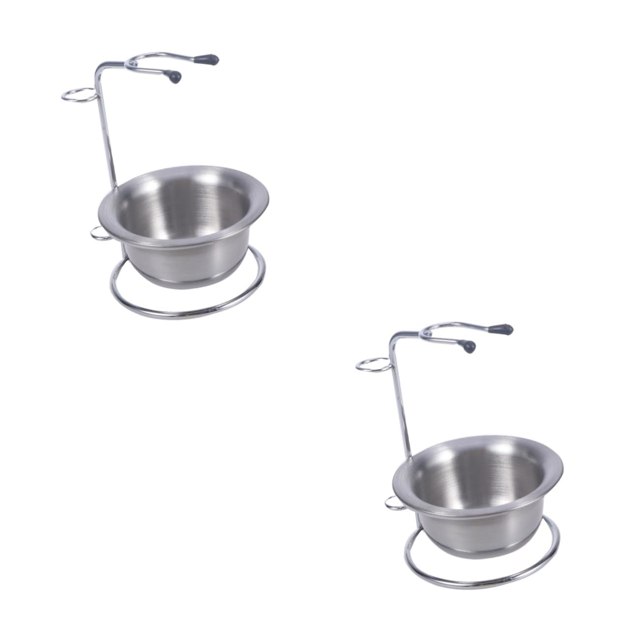 Healeved 2 Piezas soporte y para brochas de afeitar afeitadoras calvas para la cabeza de los hombres soporte de afeitar con cuenco stainless steel portaherramientas soporte de afeitado