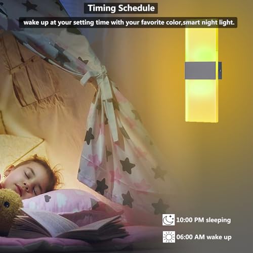 Image of LAMPAOUS Smart Wall Sconces RGB Wall Light Fixtures Alexa Enabled LED Wall Sconce Set of Two,Smart App,Remote Control Wall Mount Lamp for Bedroom Decor,Plug in & Hardwire Installation,Sliver White