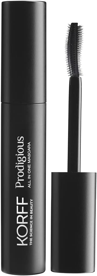 KORFF Mascara Prodigious, Texture Ricca, Cremosa ed Elastica, Effetto Volumizzante Ciglia Finte Nero, 14ml