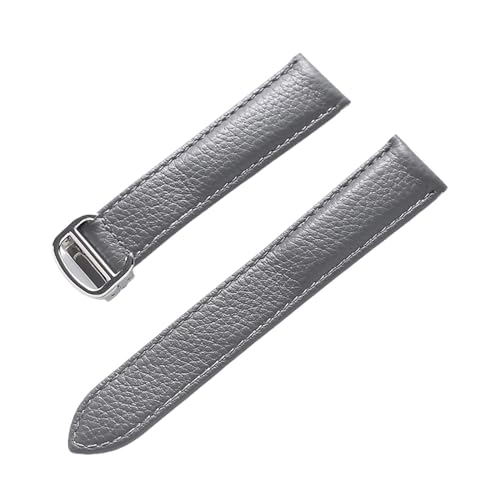 Bracelet de montre en cuir souple 17mm gris pour remplacer un bracelet use