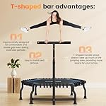 ANCHEER 50" Rebounder Trampoline for Adults- 2025 Foldable Mini Trampoline with Bar- Exercise Trampoline for Adults, Max Load 560lbs, for Indoor/Garden Workout - Image 4