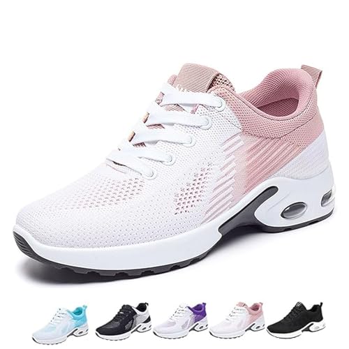 Zapatillas para Caminar Mujer Deportivas Malla Transpirable Zapatos Correr Cámara de Aire Ligeras Casual Cuña Plataforma Gimnasio Cómodas Diario