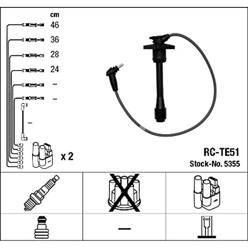 Cable de encendido NGK RC-TE51 frena tirones del motor y fallos 5355 2