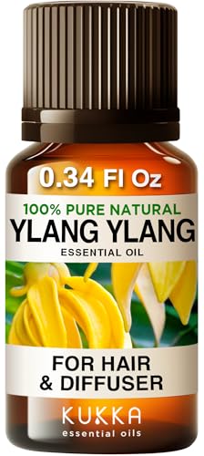Image of 100% Pure Ylang Ylang Oil - 0.34 Fl Oz Ylang Ylang Essential Oil for Hair, Skin, Diffuser, Aromatherapy & DIY Soap Making Scent