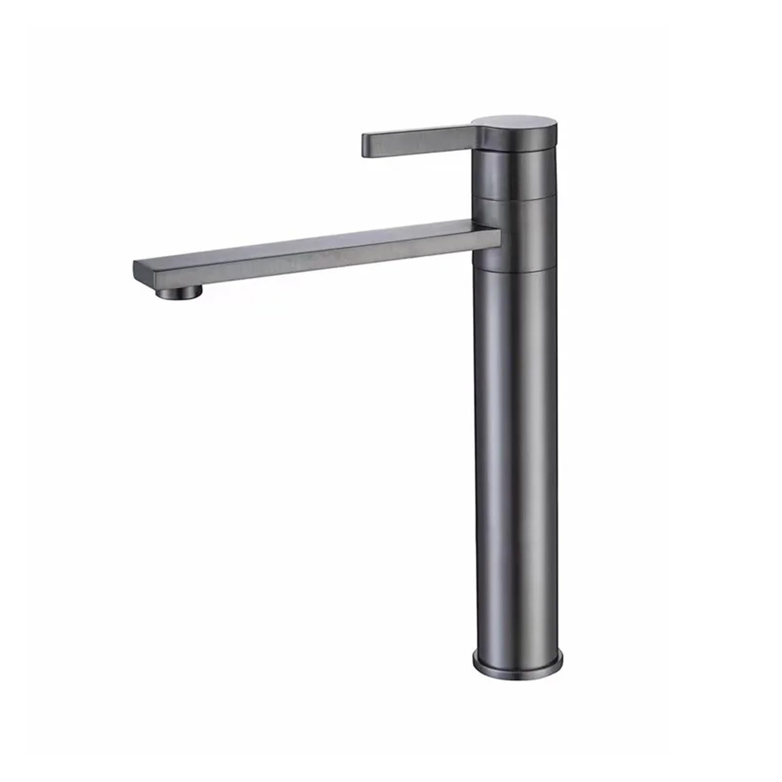 Mitigeur de lavabo rotatif sur comptoir eau chaude froide gris