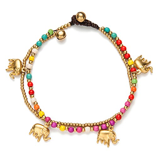 Image of kelistom Bohemian Ankle Bracelets for Women Handmade Natural Stone Beaded Chain Anklet