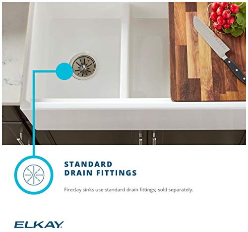 Elkay Swuf3320Bi Fireclay 60/40 Double Bowl Farmhouse Sink With Aqua Divide, Biscuit #TOP2