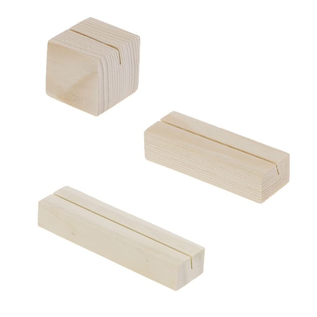 MOBYGKFY Beveled Wooden Memo Clip Photo Bracket Card Desktop Message Craft Business Holder