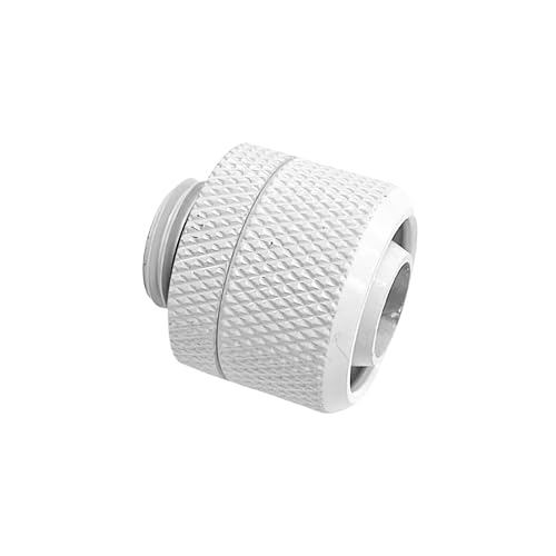 dracaena.io 12 pack G1/4\" thread to 3/8\" ID, 1/2\" OD Compression Fitting for Soft Tubing, Soft Tube Connectors for Computer Water Cooling System, White