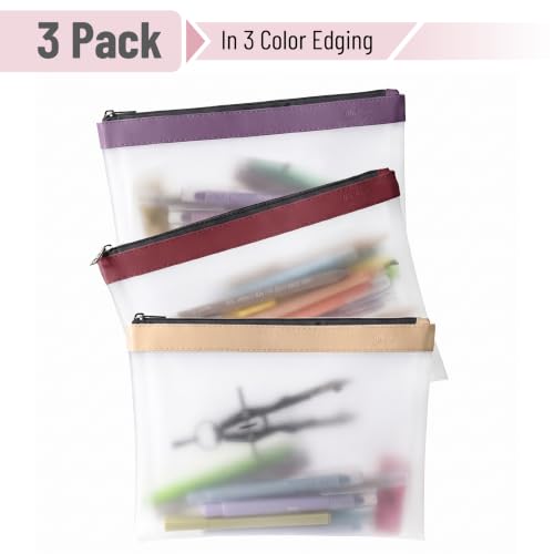 Image of Mr. Pen- Clear Pencil Pouch, 9 inch x 6.88 inch, 3 Pack, Durable TPU Material | Large Water-Resistant Pencil Bags with Smooth Zipper, Multipurpose Clear Pouch for Stationery, School, Office