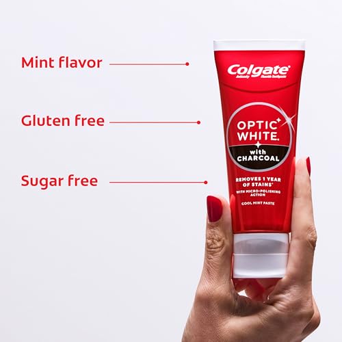 Colgate Optic White Charcoal Whitening Toothpaste, 3 Pack, 3.8 oz - image 6