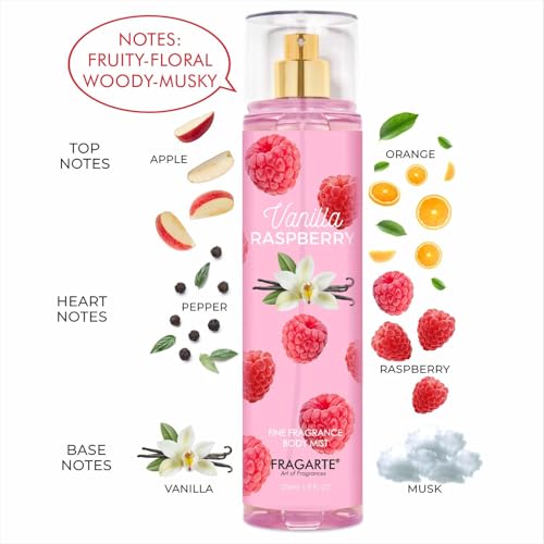 Image of Body Mist Vanilla Raspberry | Long Lasting Sweet Fruity Gourmand Fragrance for Women & Girls | Daily Wear Perfumed Body Spray | Soft & Refreshing Scent Mist - 236 ml