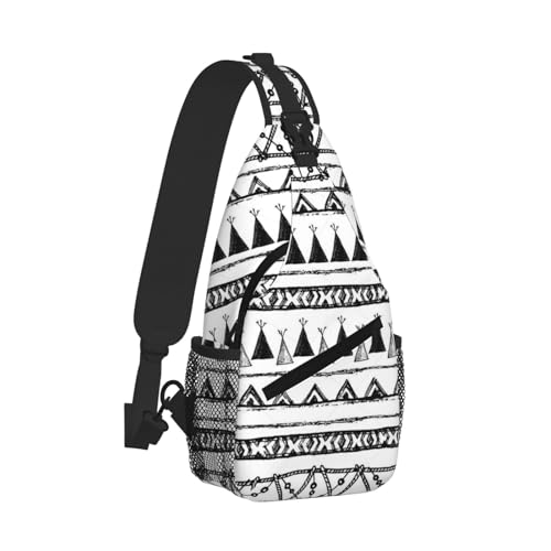 Cross Chest Bag Diagonally-Native American Patterns Print Durable Hiking Daypacks With Large Capacity For Women Men2