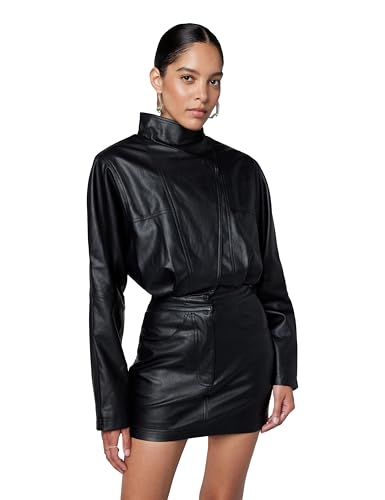 Ronny Kobo Women's Maddix Longsleeve Faux Leather Mini Dress