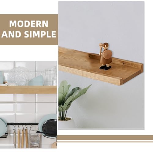Estante de pared de madera caqui minkissy decorativo premium 7