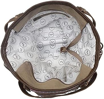 Myra Bag Exuberant Spirit Shoulder Bag - Upcycled Cotton & Leather, Multicolor, 18x14 Inch - View #7
