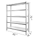LOMCOT 4-Tier 5-Tier Stainless Steel Commercial Storage Rack Shelf for Kitchen Warehouse Garage Storing Kitchenware (Color : 4 Tier 58.5in x 17in)