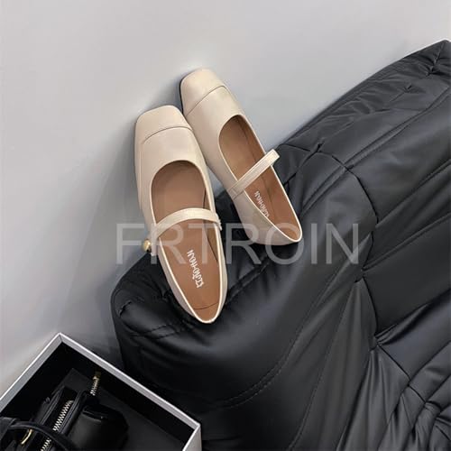 FRTROIN Mary Jane Dress Shoes for Women 2025 Comfortable Casual Work Square Toe Ballet Flats4