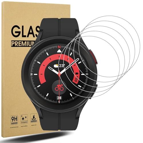 LIANCGJUE 4 Pack Anti-Scratch Film for Samsung Galaxy Watch 5 Pro (45mm) Screen Protector Full Protective 9H Hardness Tempered Glass Fit for samsung watch 5 pro Smartwatch