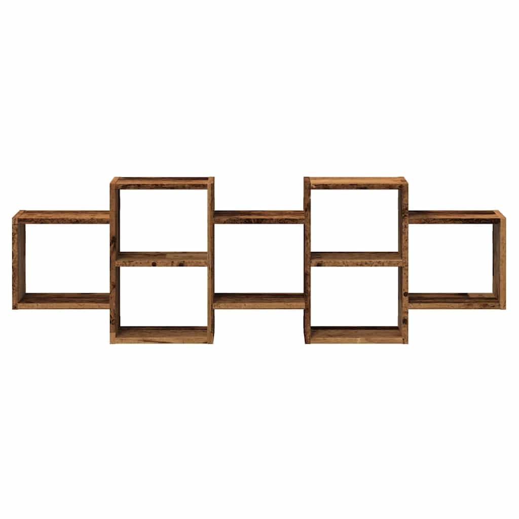 Wandregal Altholz-Optik 129x18x42 cm aus Holzwerkstoff mit schwebendem Design und hoher Tragkraft für Wohnzimmer Küche und Badezimmer