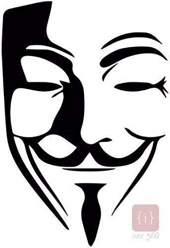 ISEE 360 Anonymous Windows Car Bike Off Roader Sticker (Black)