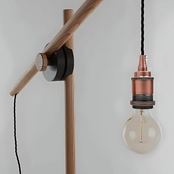 LEDSone DC Voltage E27 Vintage Solid Bulb Socket, E27 Lamp Holder Base, Edison Screw E27 Wall Socket Light Bulb Socket Adapter, AC 120-240V - Copper [Energy Class A]