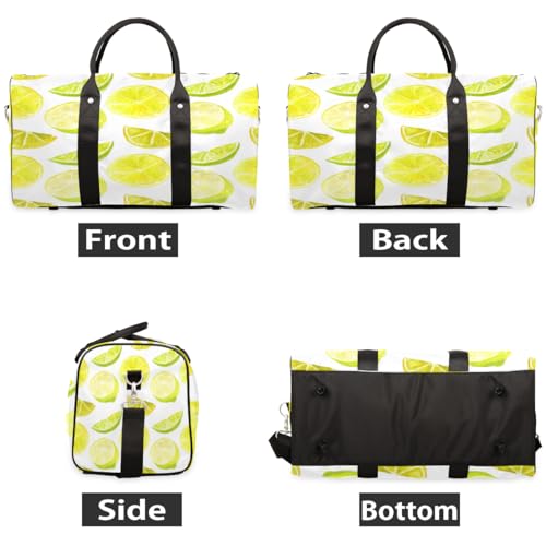 Slice Lemon Travel Duffel Bag, Summer Fruit Sports Tote Gym Bag, Foldable Weekender Overnight Bag, Luggage Handle Bag for Women Men2