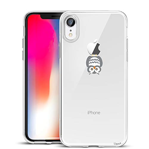 Unov Case Compatible With Iphone Xr Case Clear With Design Slim Protective Soft Tpu Bumper Embossed Pattern 6.1 Inch (Owl) #TOP11