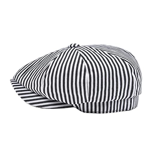 Casquette gavroche ajustable contre le soleil d'été en coton rayé respirant