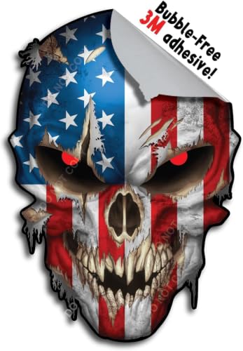 Image of Custom Skull Sticker Decal - Personalized Premium Vinyl Sticker - Weather-Resistant for Indoor & Outdoor Use - Easy Peel & Apply on Cars, Laptops, Windows & Tumblers