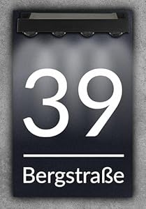 Manschin-Laserdesign H1025 LED Solar Hausnummer