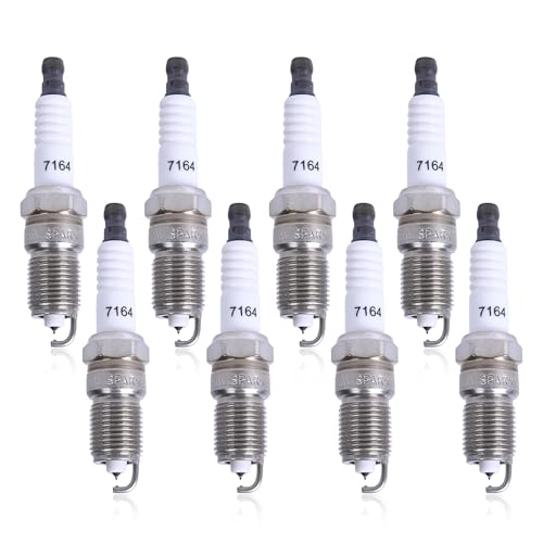 7164 Iridium Spark Plugs Compatible with 1997-2010 Ford F150 V8 4.6 5.4 Ford Expedition Explorer Mustang Cadillac Chevy GMC Lincoln Buick Mercury Vehicles 4.1 8.1L Set of 8
