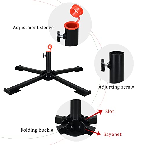 Fly Hawk Christmas Tree Stand, 1.4” Foldable Artificial Christmas Tree Metal Ornament Holder Universal Model Adjustable ，Umbrella Stand Artificial Christmas Tree For Pine Sprucepoplar (Black) #TOP1