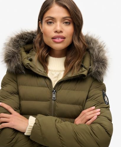 Doudoune longue à capuche en fausse fourrure femme Superdry Fuji - vue 4