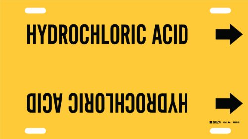 Marqueur de tuyau Brady 4085-G acide chlorhydrique en feuille plastique B-915
