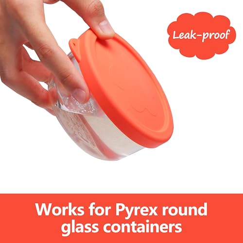 Image of LUVCOSY 1 Cup Silicone Replacement Lids Storage Cover for Pyrex 7202-PC Glass Bowls (Container not Included) 4 Pack Microwave, Dishwasher and Freezer Safe