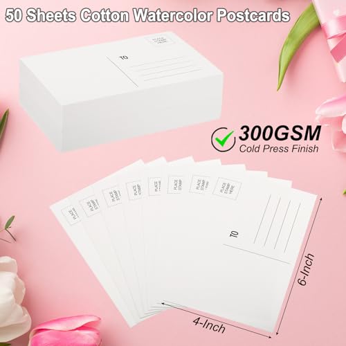 PATIKIL 100 cartões postais em aquarela 100% algodão, 10 x 15 cm, 300 g/m², branco, premium matte, p