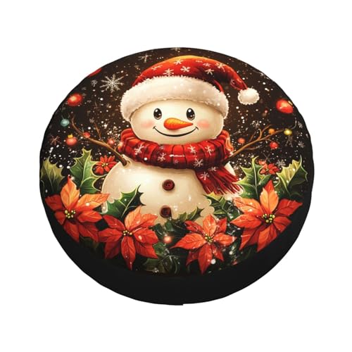 Image of Christmas Snowman Spare Tire Cover Winter Weatherproof Universal Wheel Protectors Christmas New Year Wheel Covers for Rv Camper Travel Trailer SUV Truck 17 Inch Holiday Xmas Decor
